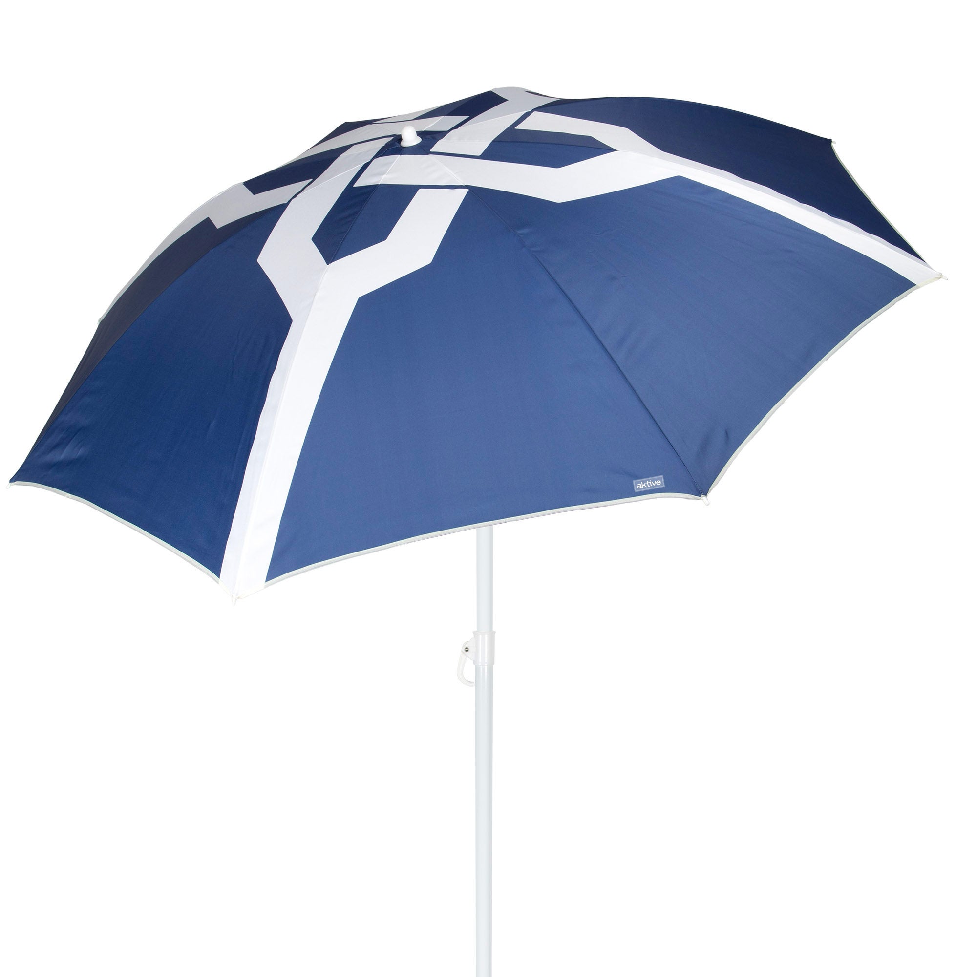 Aktive sombrilla de playa 8 varillas 200 cm inclinable con estampado azul