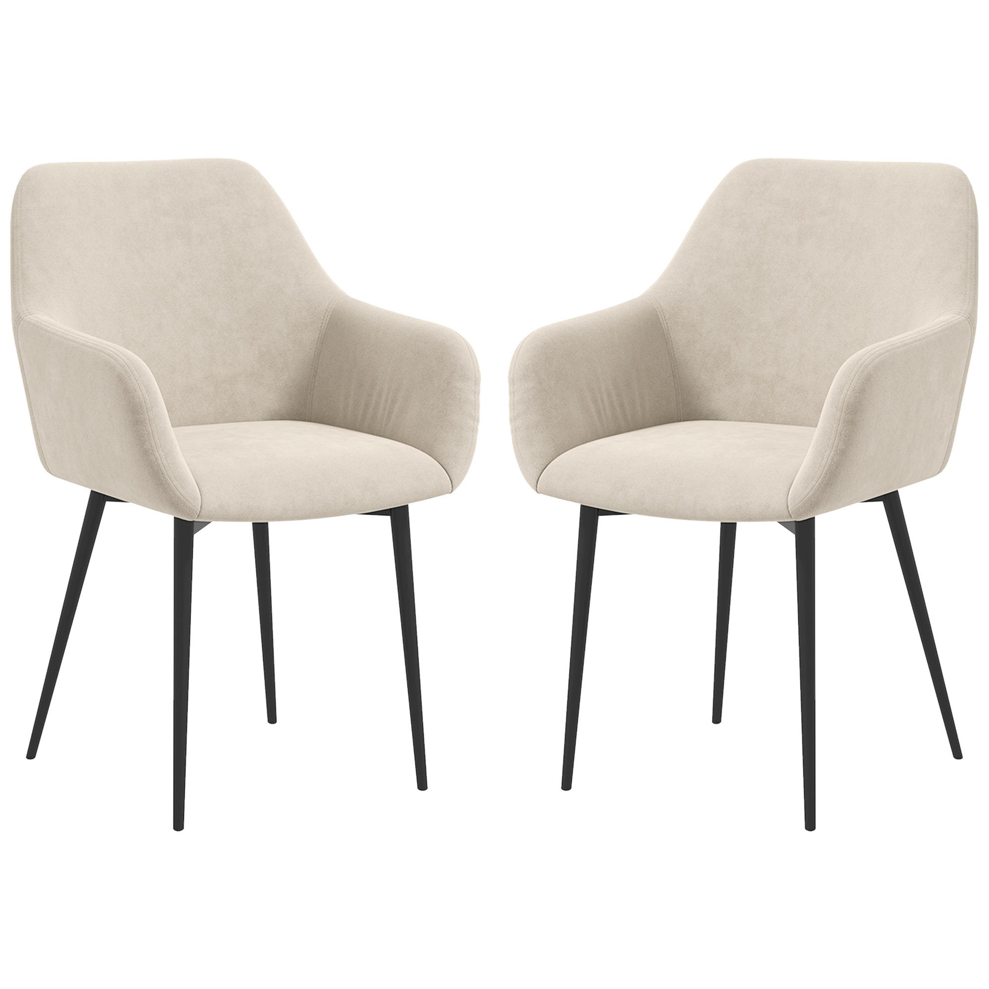 Sedie Braccioli Imbottite HOMCOM Set Sedie Da Pranzo Nordiche