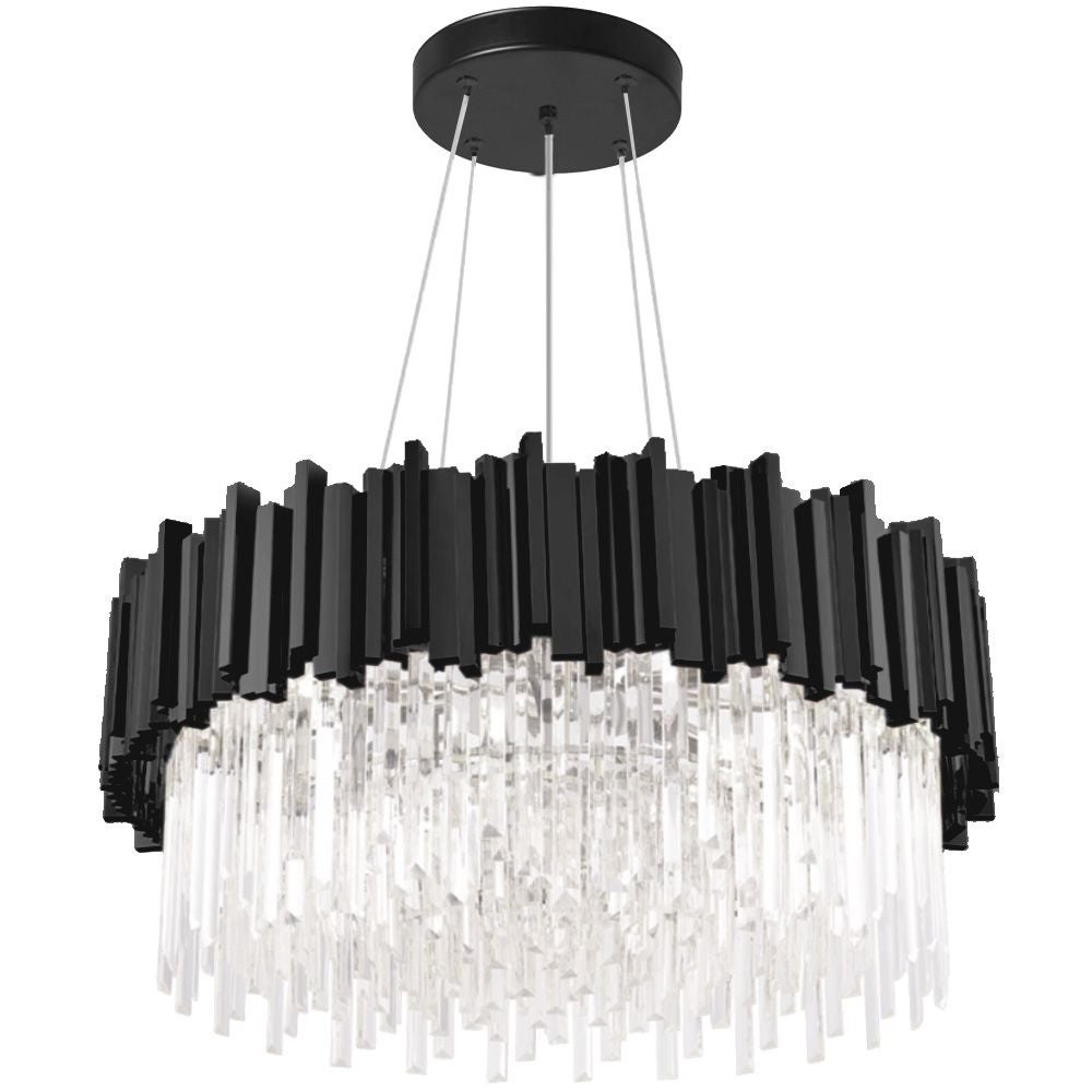 Lampa Sufitowa Kryształowa Toolight App1481-1C Czarny