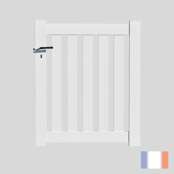 Portillon aluminium modèle ajouré en kit dimensions L.1000 (entre piliers) x H.1200 Couleurs Gris (RAL 7016) - 5