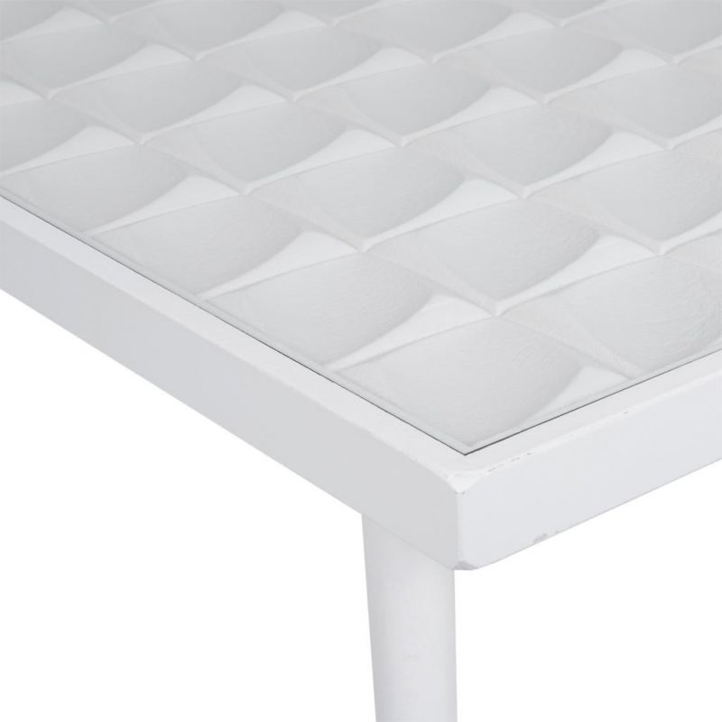 Table d'appoint en bois laqué blanc et gris 125x65x48h - 9