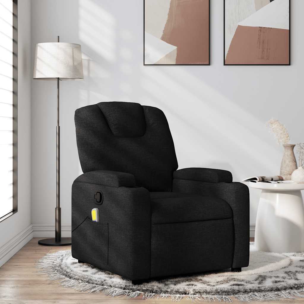 Fauteuil de Salon，Chaise，Fauteuil inclinable de massage en tissu noir - 2