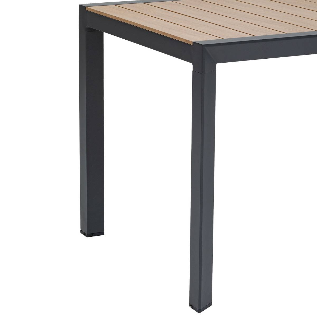 Table à manger de jardin rectangulaire en Aluminium Gris 4 places - 3