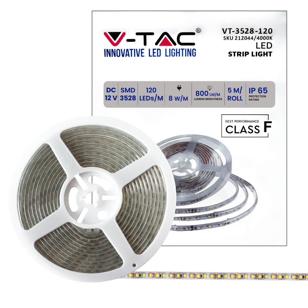 Taśma LED SMD 8W/m 5m 120 LED/m 12V 4000K IP65 9,2mm