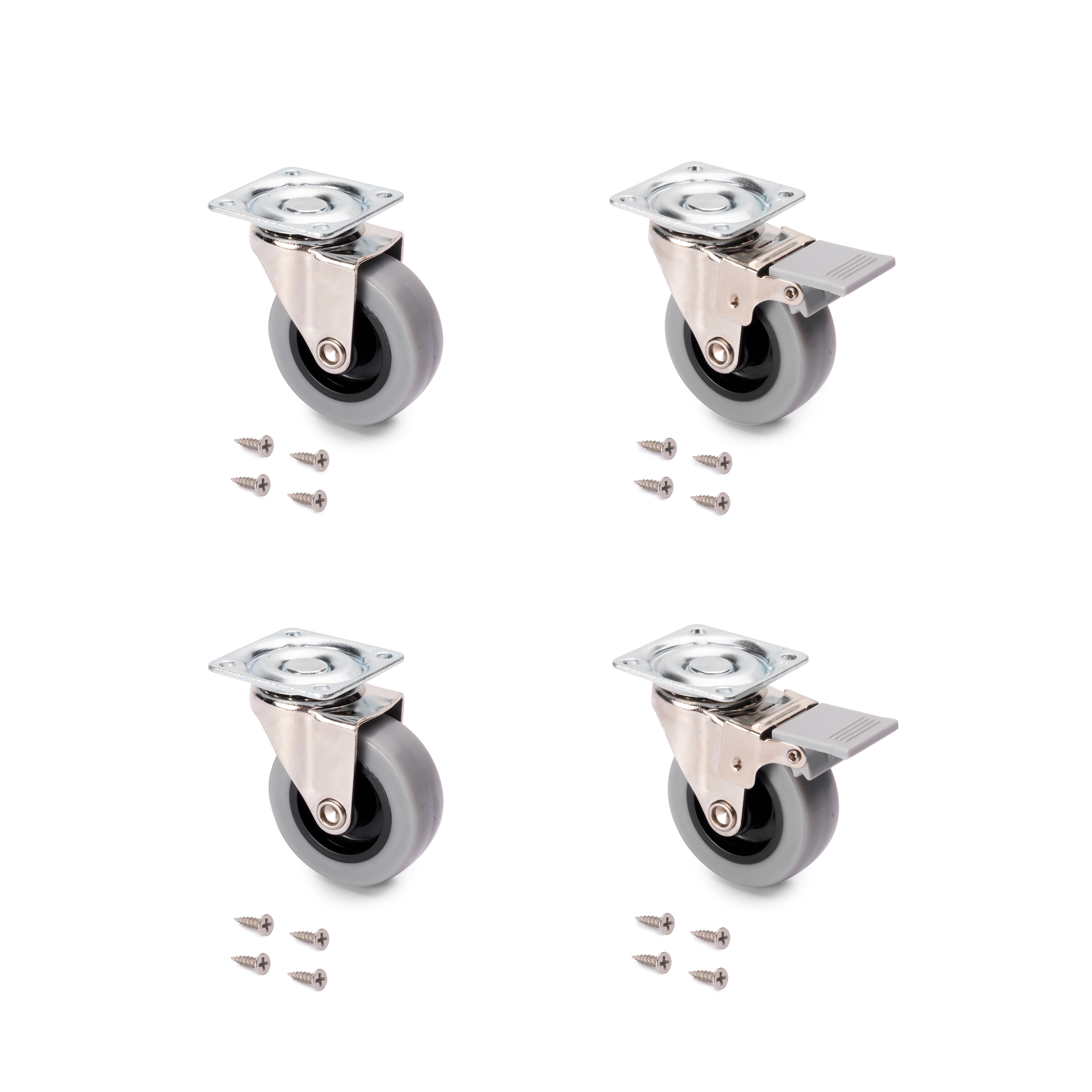 Lot De 4 Roulettes En Nylon Et Laiton Pour Porte De Douche Coulissante - 19 Mm