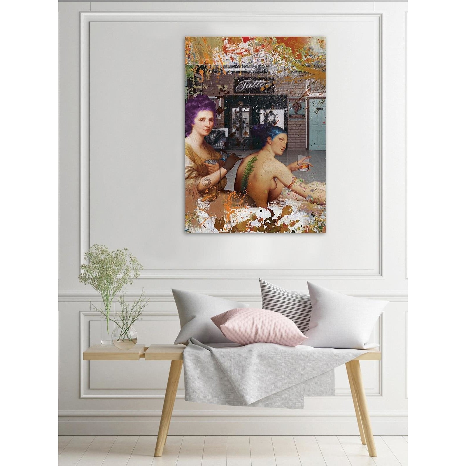 Tableau bois Tatouage vert - 40 x 60 cm - 3