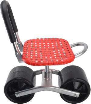Sgabello Rotondo Con Ruote E Altezza Regolabile – Rivestimento In Pelle PU, Girevole 360°, Per Salone, Ufficio, Cucina E Bar