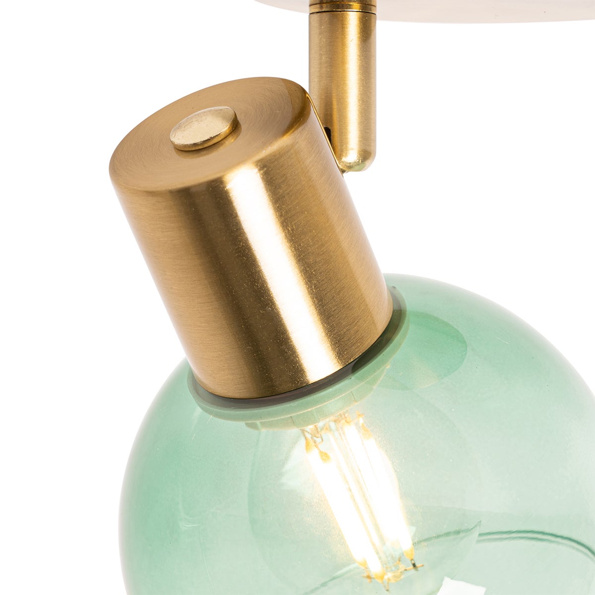 Qazqa spot de plafond orientable - Vidro - vert, e14, max. 25w, 10cm, rond, idéal pour le salon, la cuisine et - 6