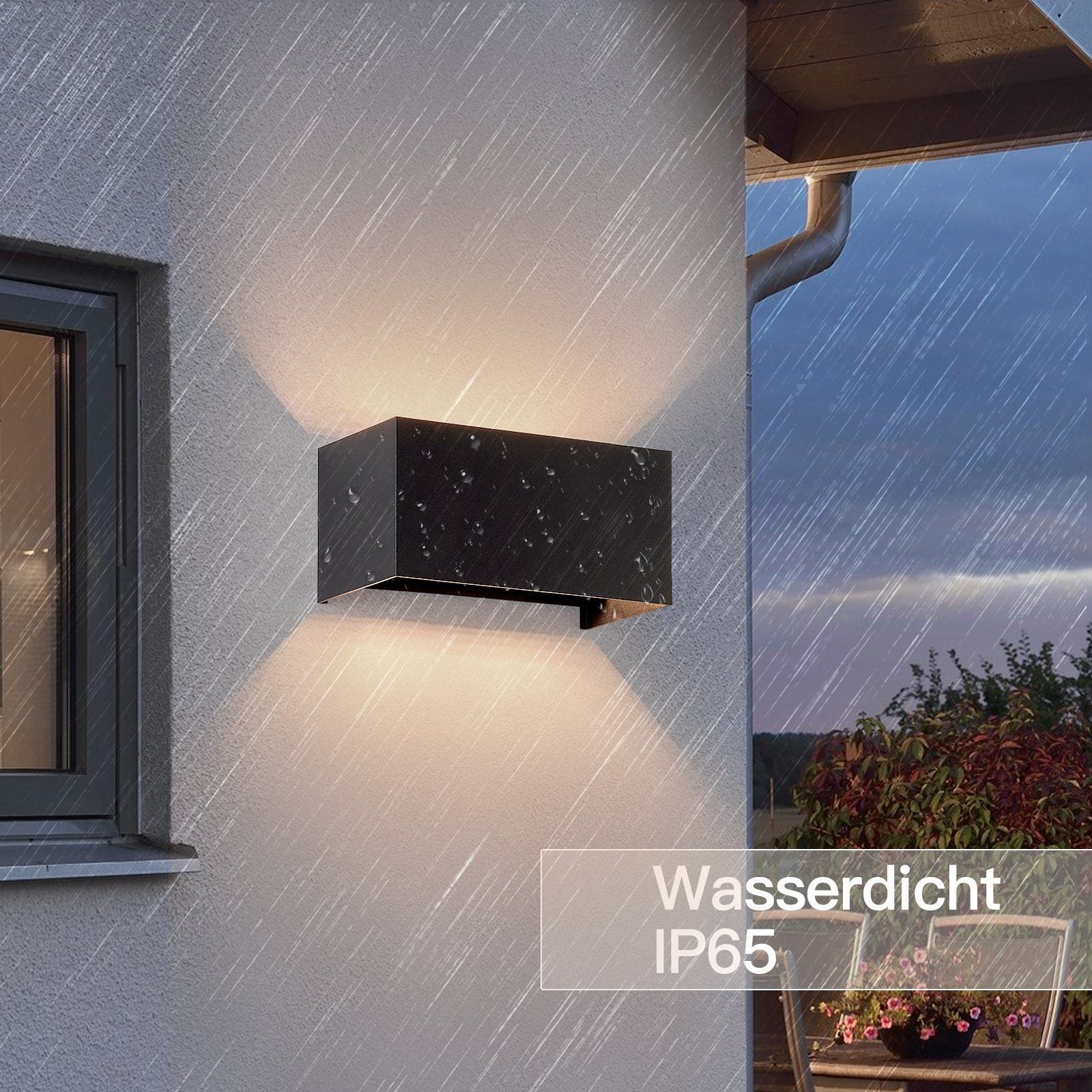 NETTLIFE Candeeiro de parede LED Preta IP65 Ajustável G9 Interior e Exterior Branco Quente - 2