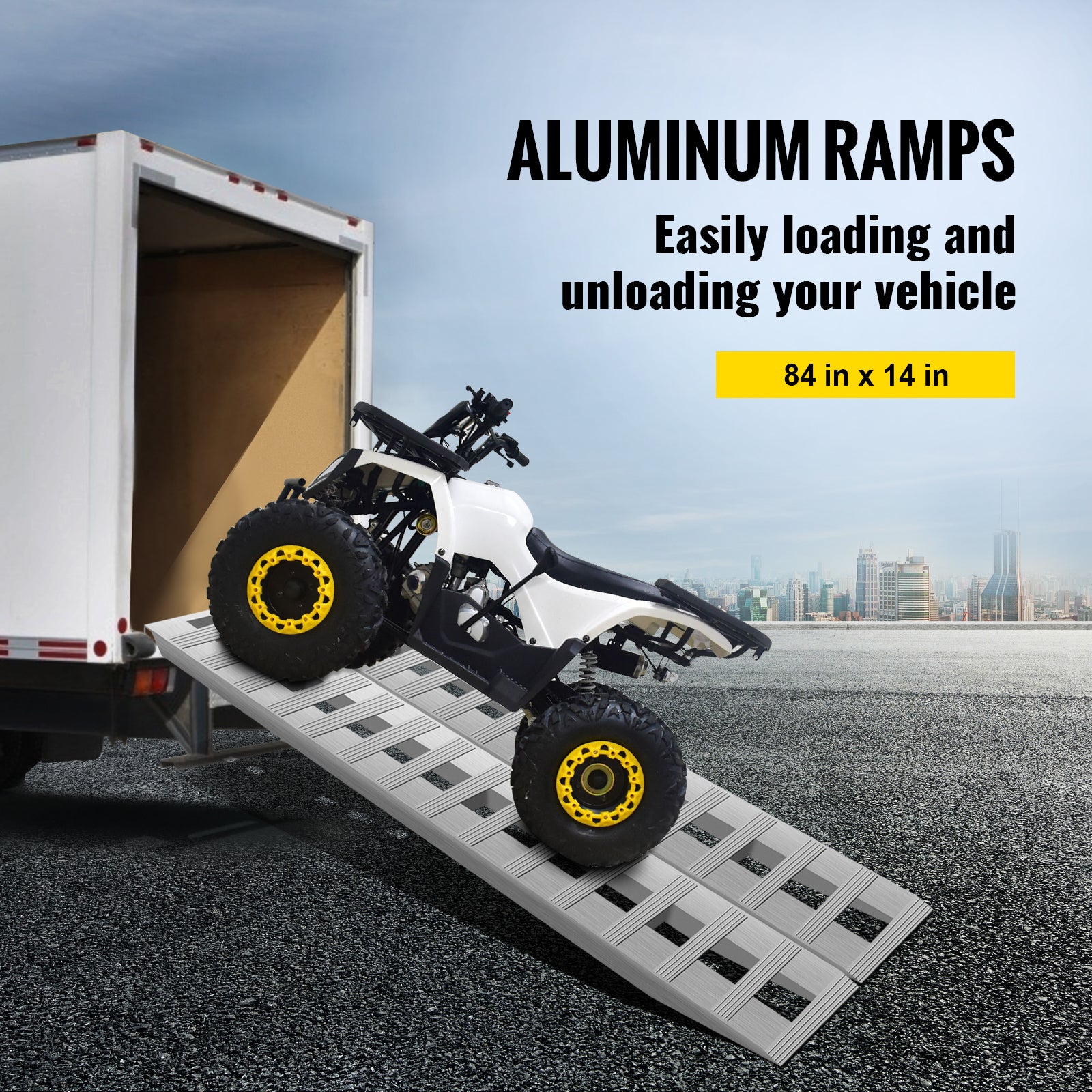 Rampes en aluminium SucceBuy 84 x 14 pouces,capacité de 6 000 LBS pour voiture,remorque,camion et VTT,1 paire (2 rampes) - 4
