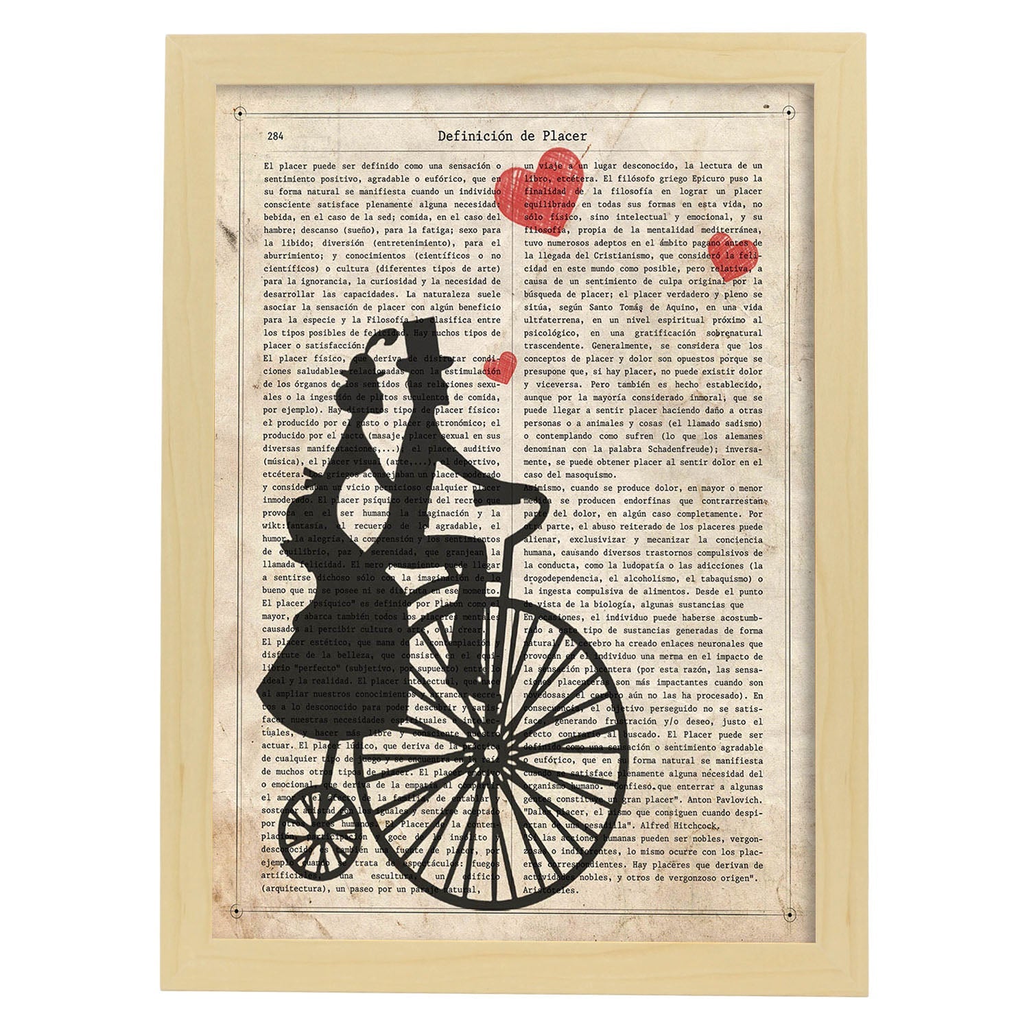 Poster de pareja en bici. láminas de bicicletas definiciones. marco blanco - a3
