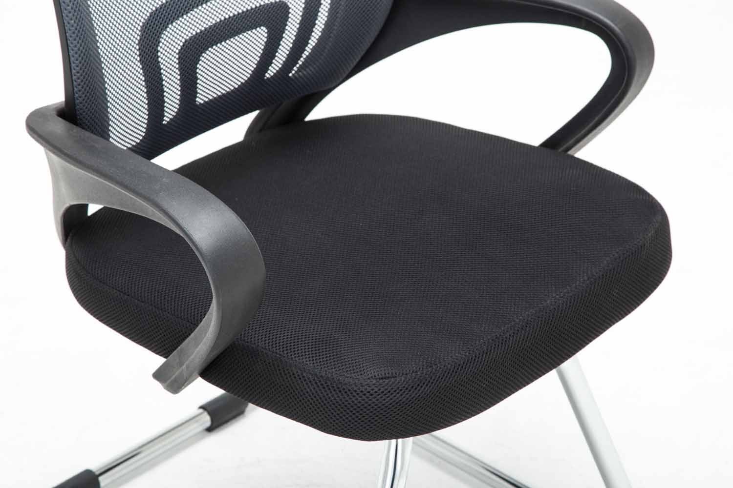 Chaise de bureau reception sans roulettes dossier en maille avec accoudoirs gris BUR10500 - 5