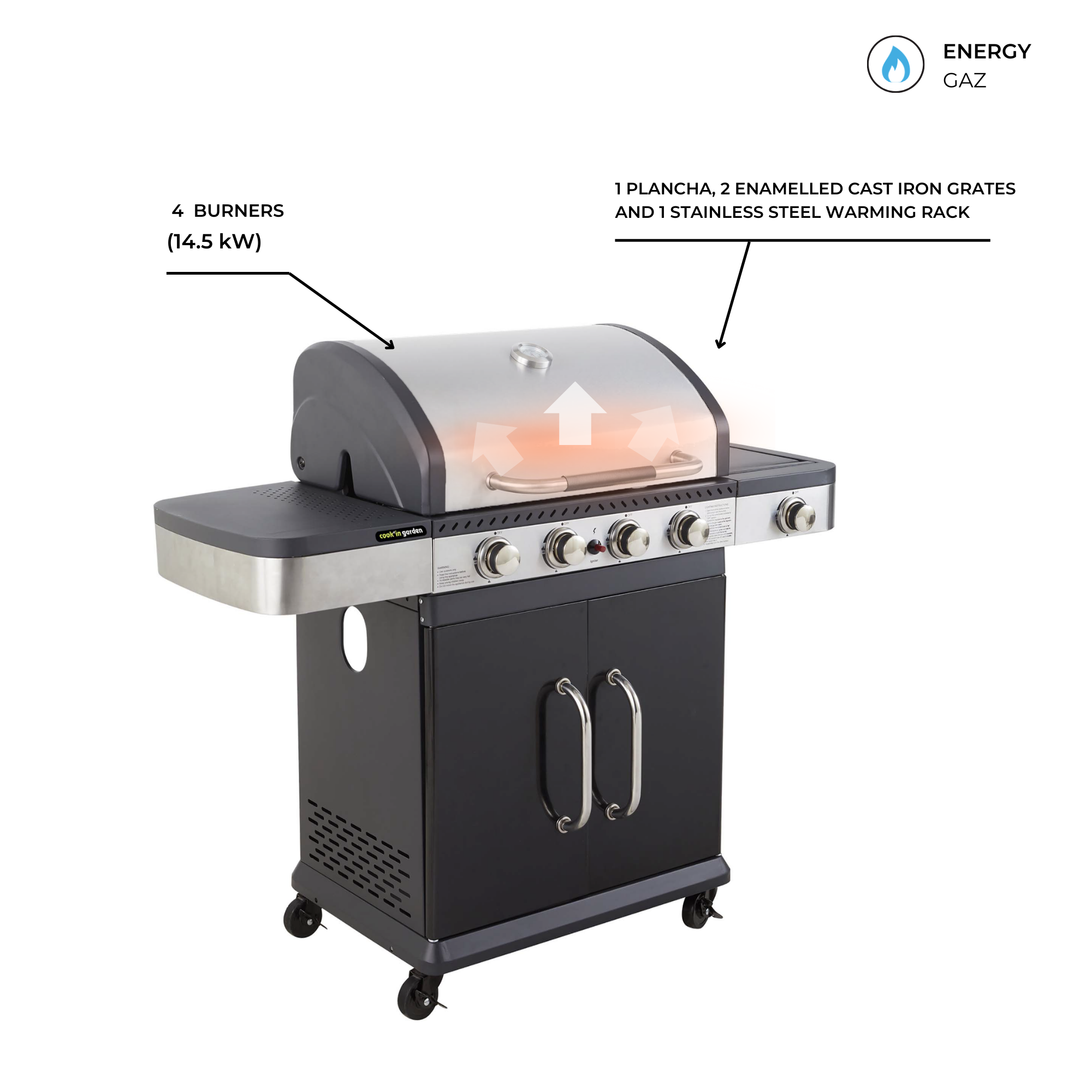 Cozinha de exterior com churrasqueira a gás, carrinho de apoio e lava-loiça - 8