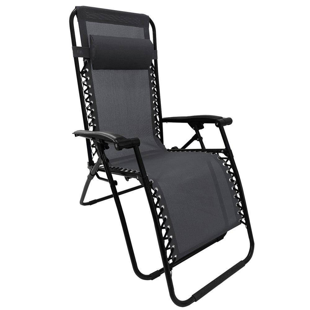 VILLEY Chaise de Camping Réclinable, Chaise Pliante avec Repose-Pieds Amovible, Charge Max 150 kg, Idéal pour Camping, Plage, Jardin, Terrasse