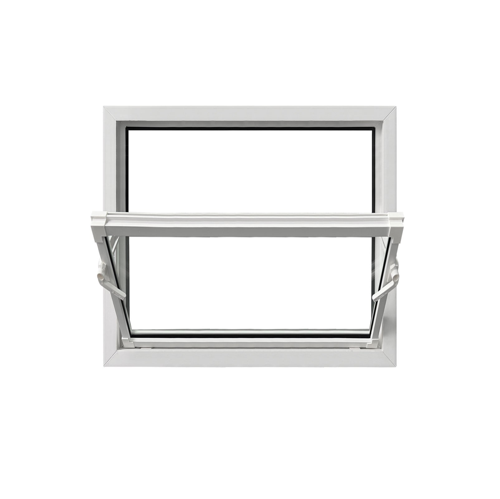 Ventana de sótano de pvc blanca 80 x 60 cm (800 x 600 mm), para sótano, doble acristalamiento, ventana abatible