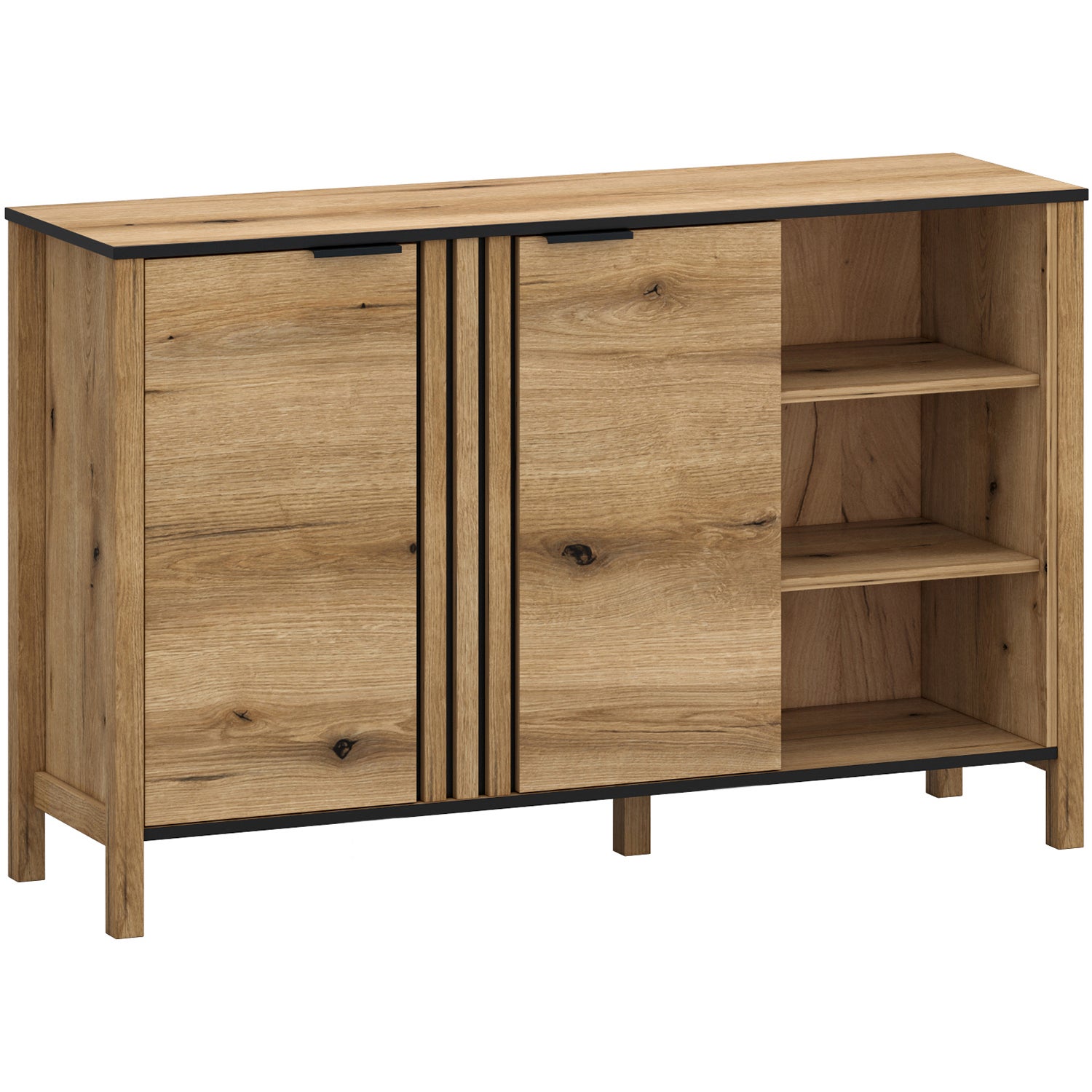 Komoda Dwudrzwiowa do Salonu VERVE 138 cm Dąb Evok Loft