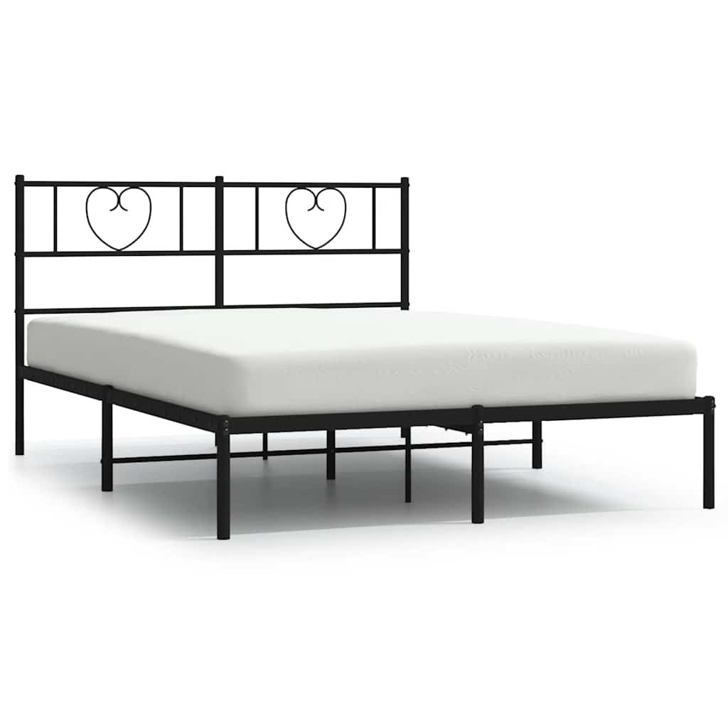 Łóżko Metalowe Czarne Rama Łóżka Ze Stelażem Do Pokoju Sypialni 160x200 cm