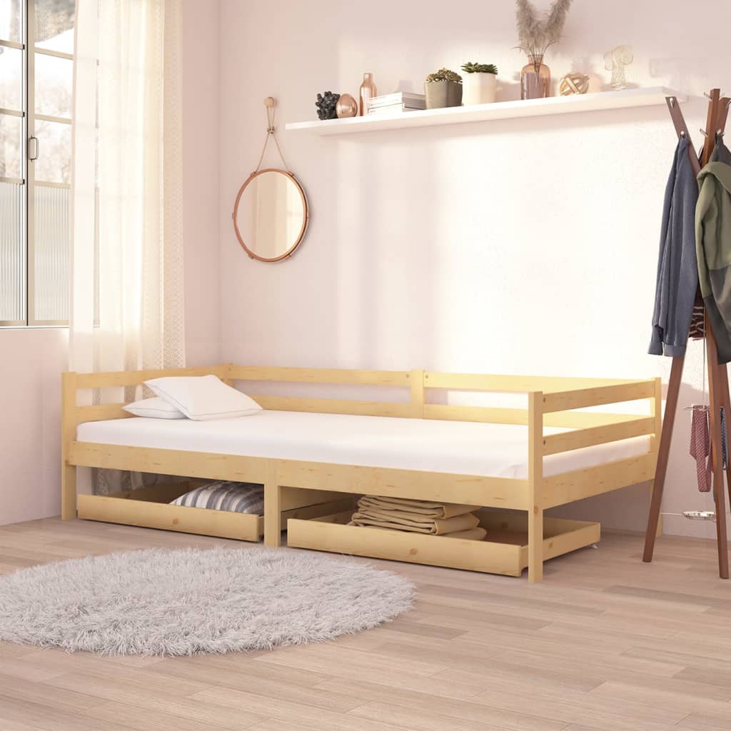 Maison exclusive - sofá cama con cajones madera de pino maciza 90x200 cm