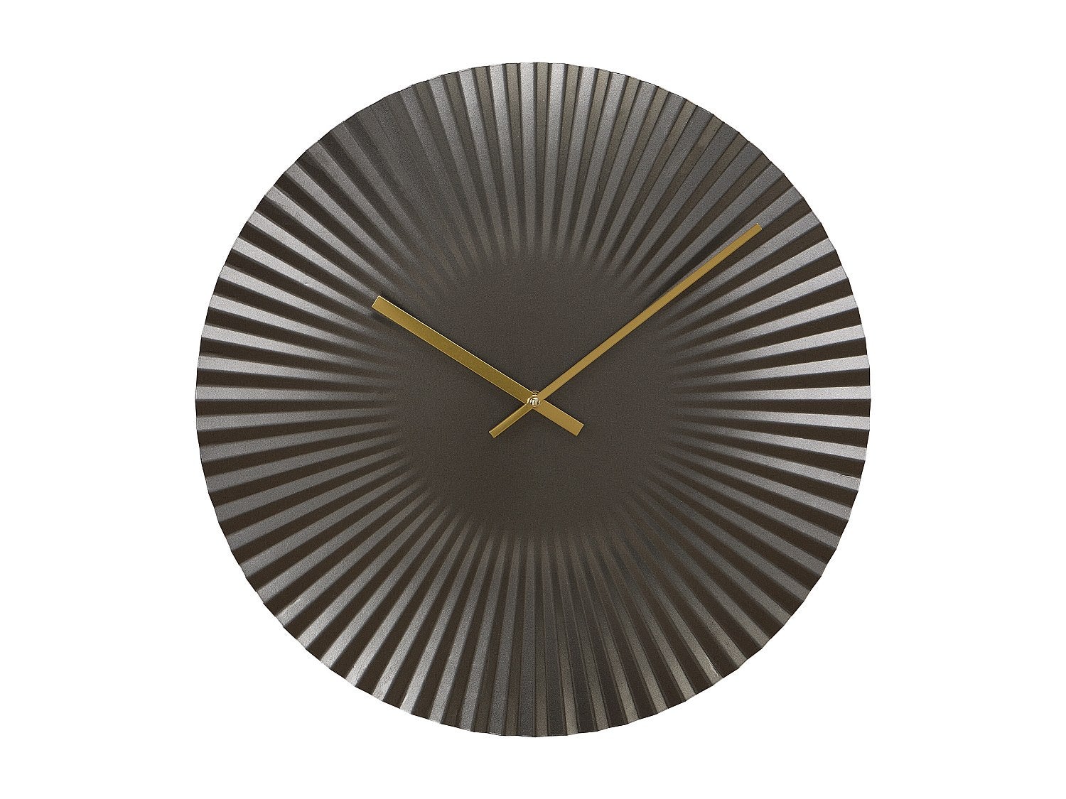 Zegar ścienny w stylu art déco - śr. 50 cm - metalowy - antracytowy - FELINAR