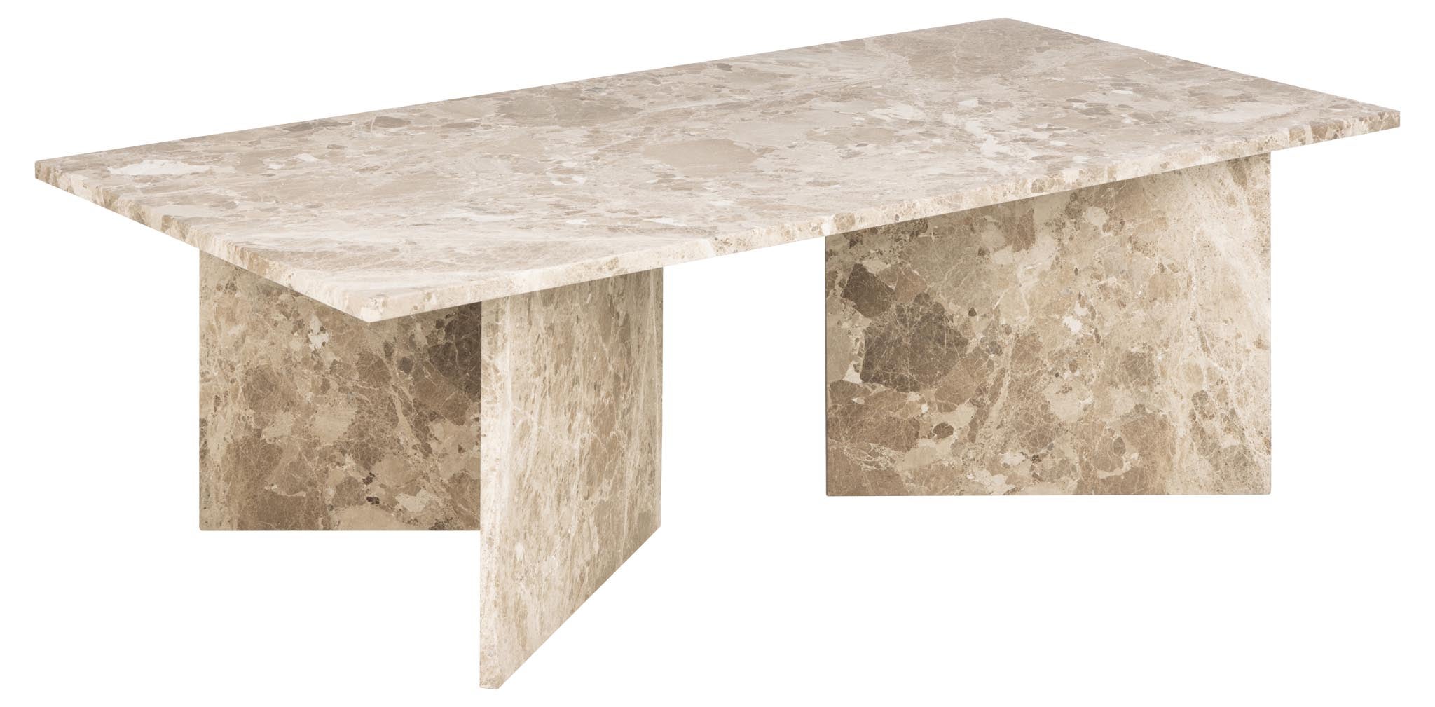 Stolik kawowy prostokątny Vega ACTONA marmurowy beżowy nowoczesny 140x70 cm do salonu 1 szt.