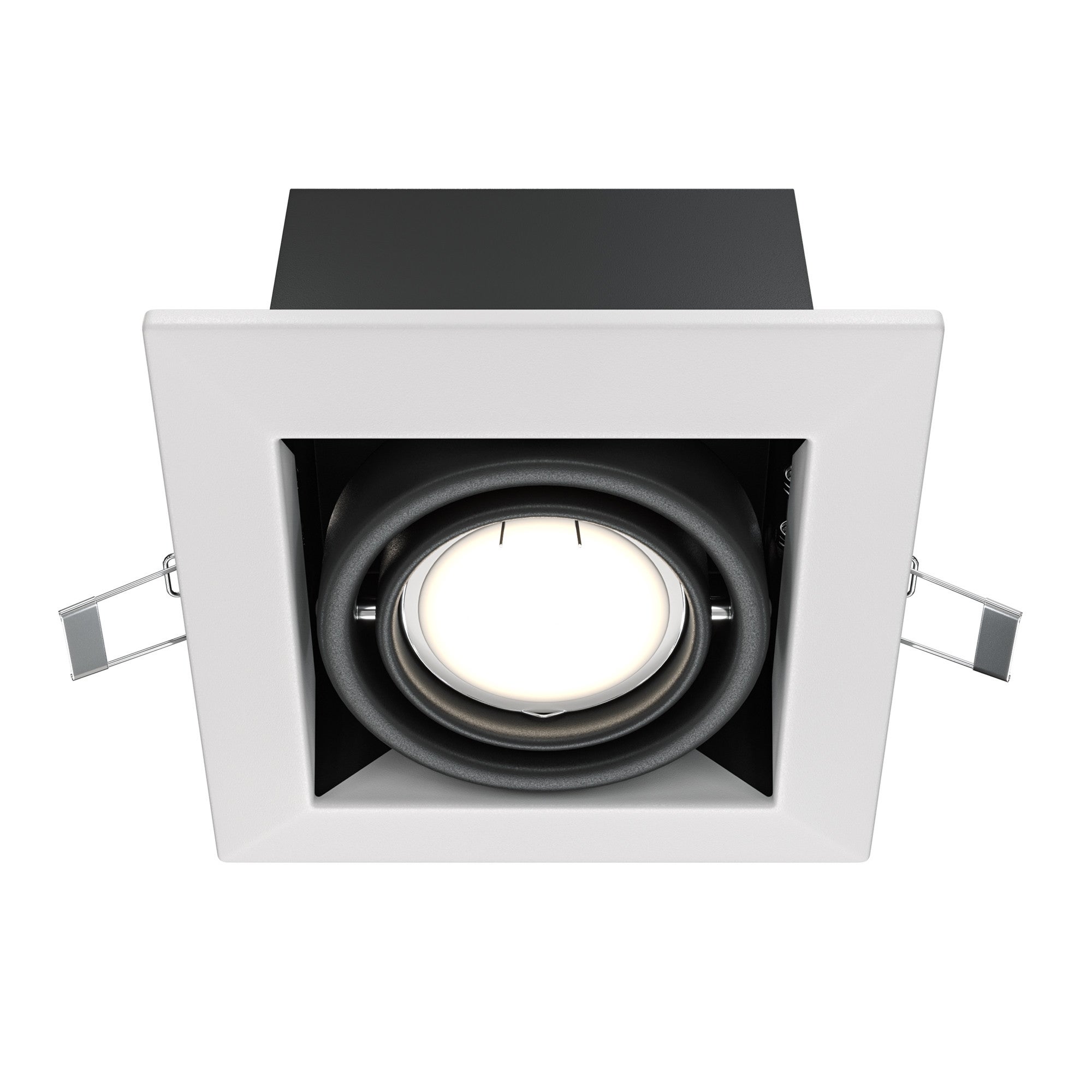 Oprawa sufitowa wpuszczana podtynkowa Metal Modern biała 1xGU10x50W kwadratowa ruchoma IP20 wym: 7,2 x 12,6 x 12,6 cm metal Maytoni