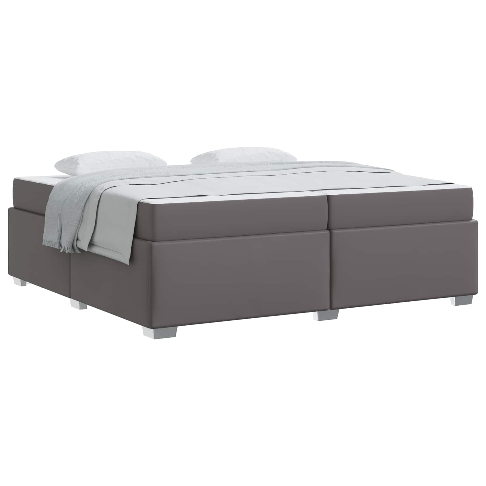 Cadre de lit gris en PVC pour la chambre, 200 × 200 cm - 2
