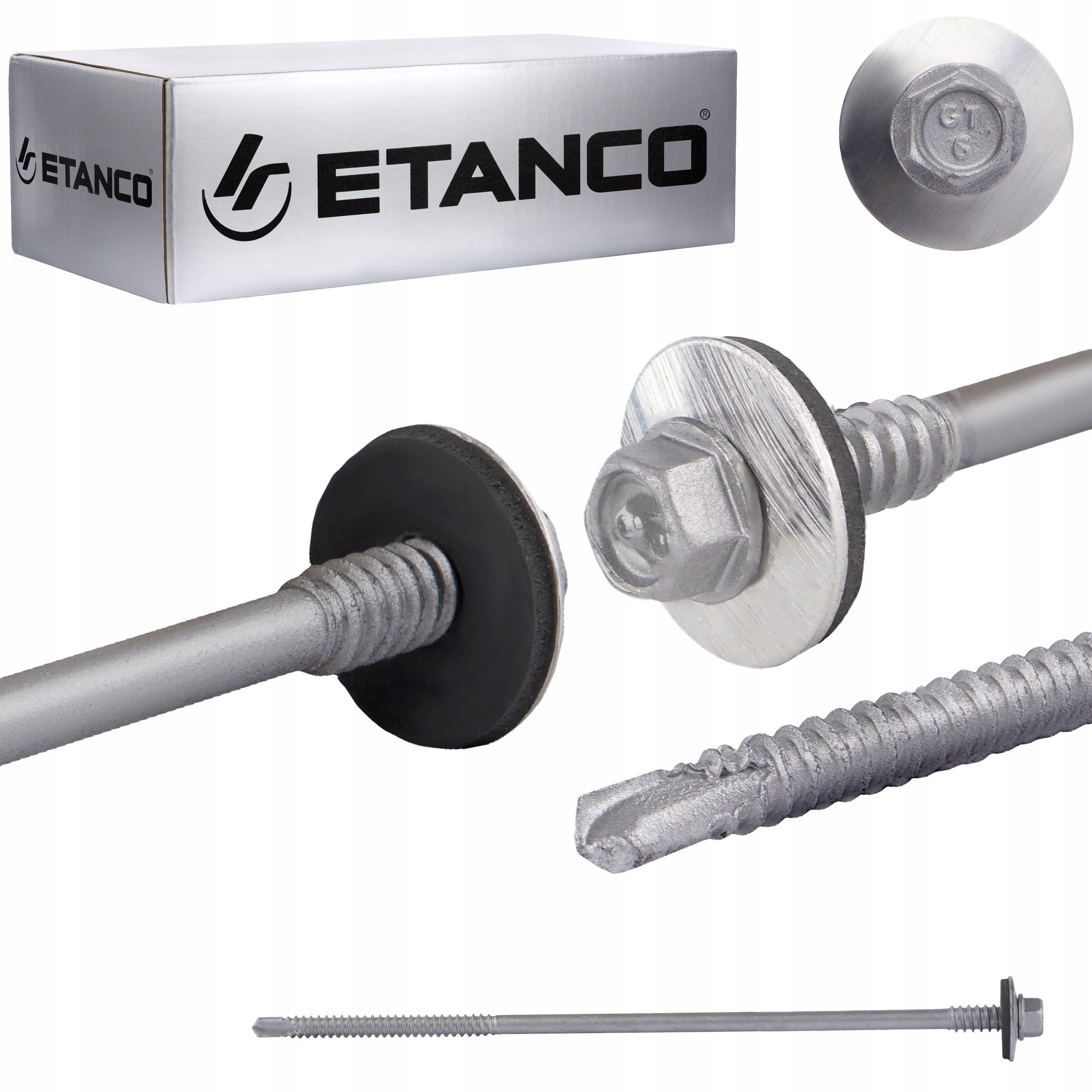 Wkręty do płyt warstwowych Etanco GTR6 SP A19 ocynkowane z podkładką EPDM 5,5/6,3x175 mm 100szt