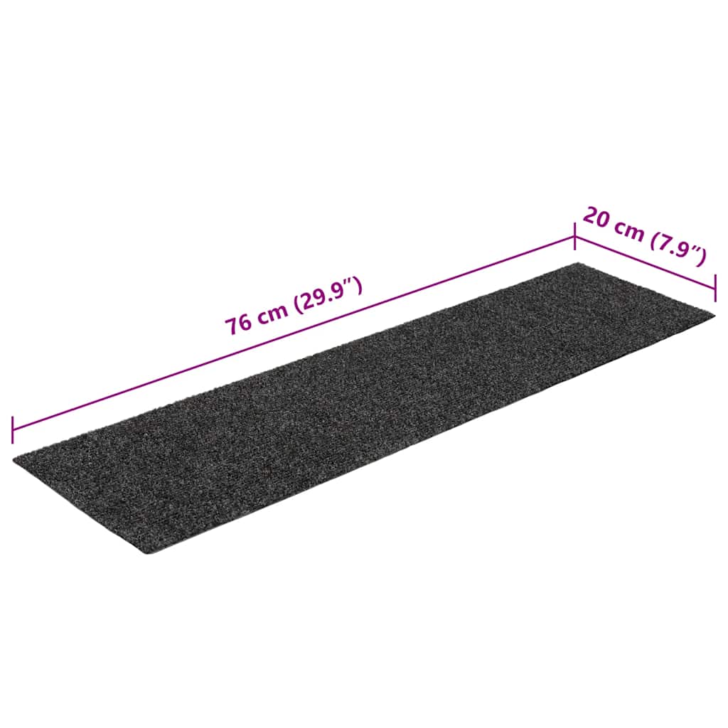 Tapis d'escalier auto-adhésifs 30 pcs anthracite 76x20 cm - 8
