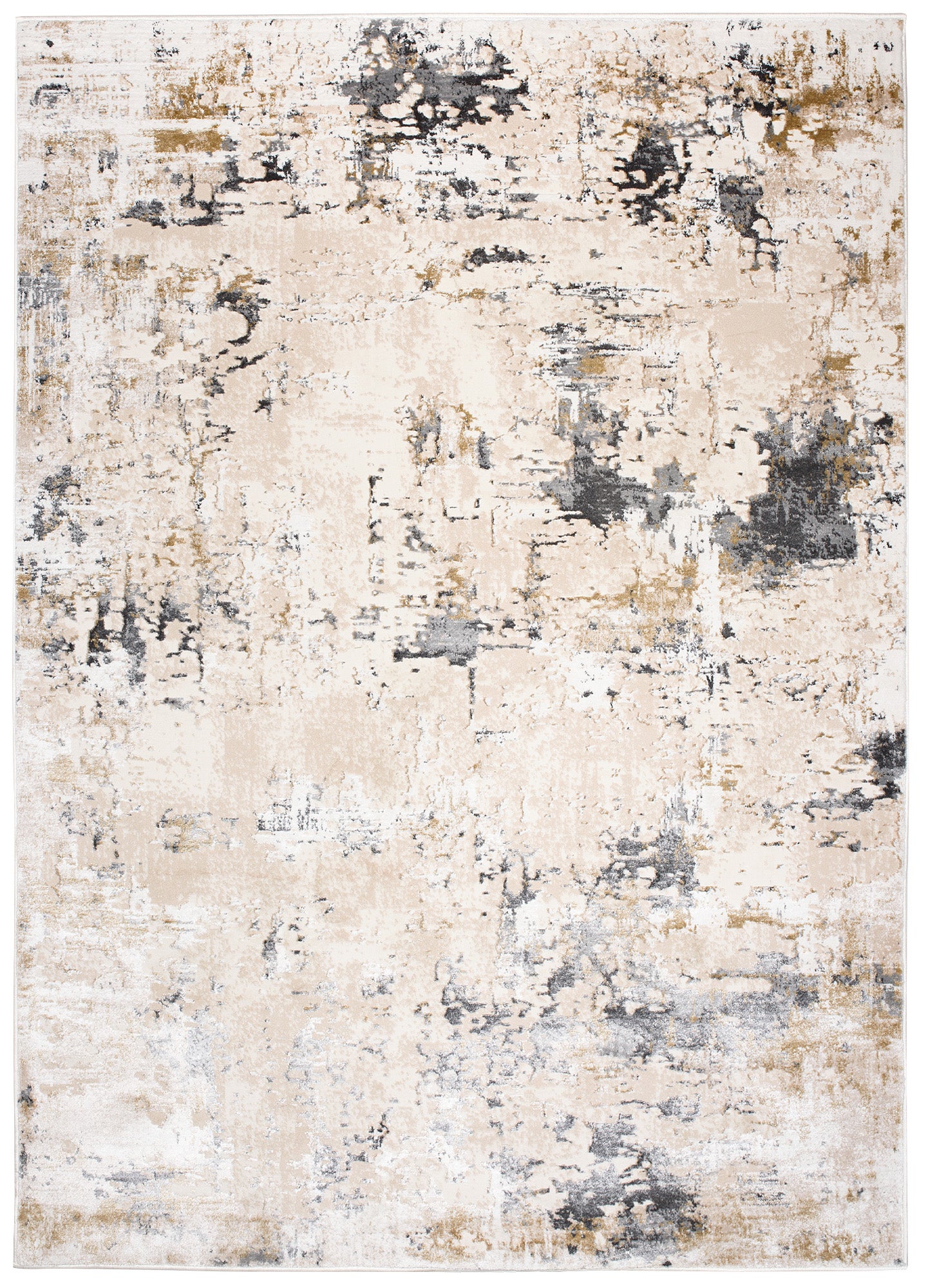 TAPISO Hera Tapis Salon Chambre Brillant Crème Beige Gris Foncé Abstrait Moucheté Effet 3D OEKO-TEX Résistant 80 x 150 cm - 2