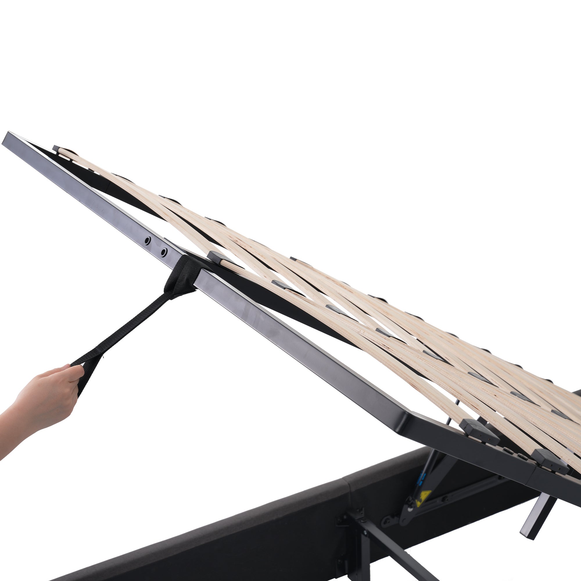 Lit Coffre 160x200 cm,Lit Double Gris,avec 2 Ports USB,2 Prises Électriques,Éclairage LED,Structure en Lin + Bois - 3