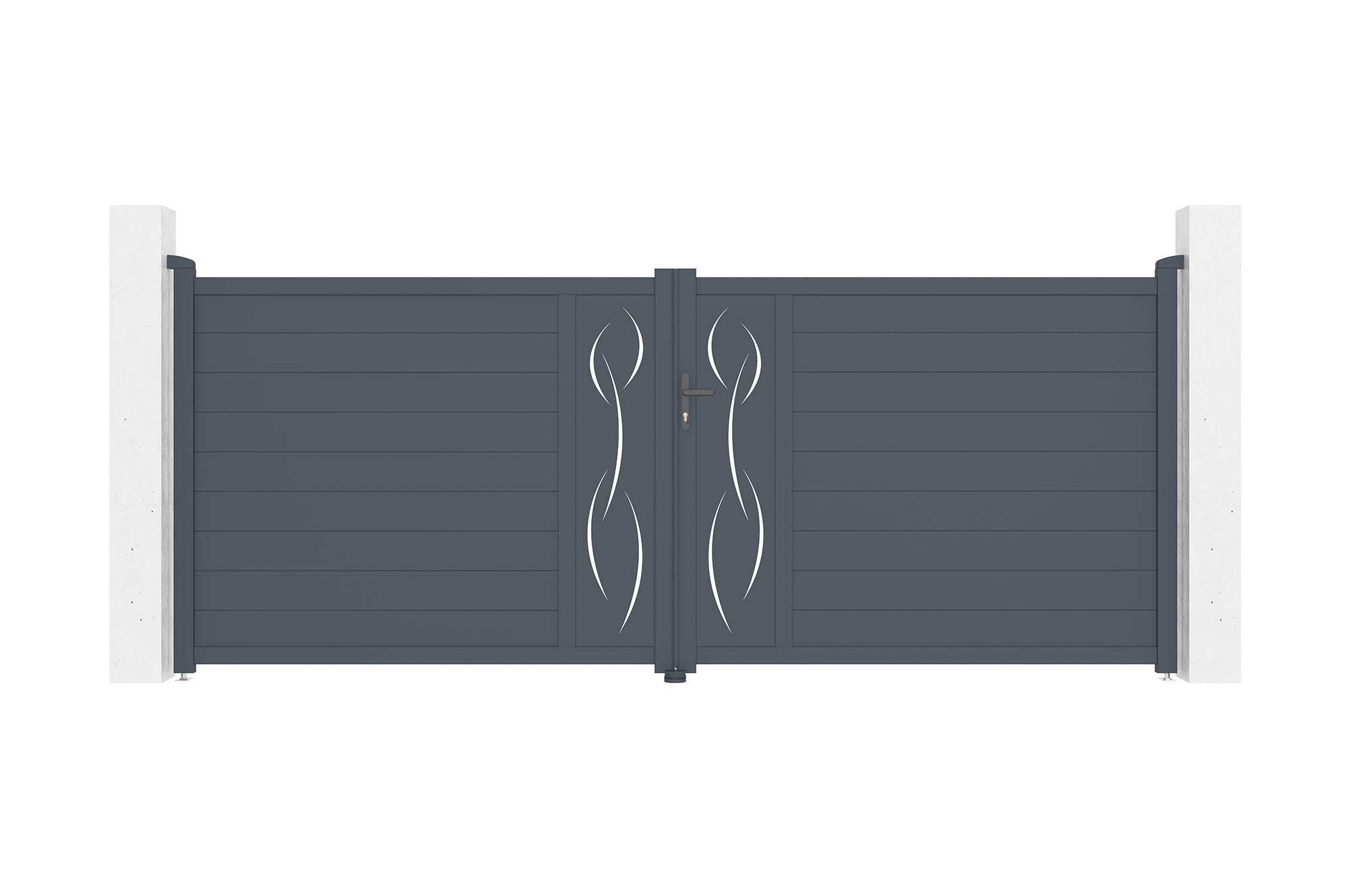 Brama aluminiowa dwuskrzydłowa 4m LIFE 400B160 Szara
