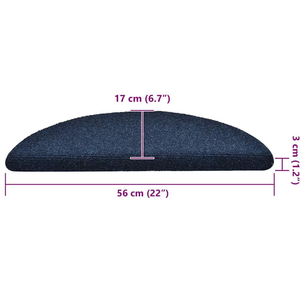 Tapis d'escalier auto-adhésifs 30 pcs marine 56x17x3 cm - 8