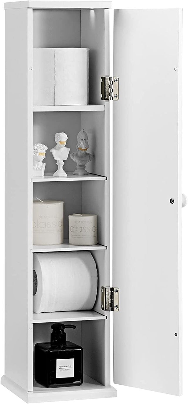 Meuble Rangement Salle De Bain Étanche - Armoire Toilettes Avec Étagères Réglables