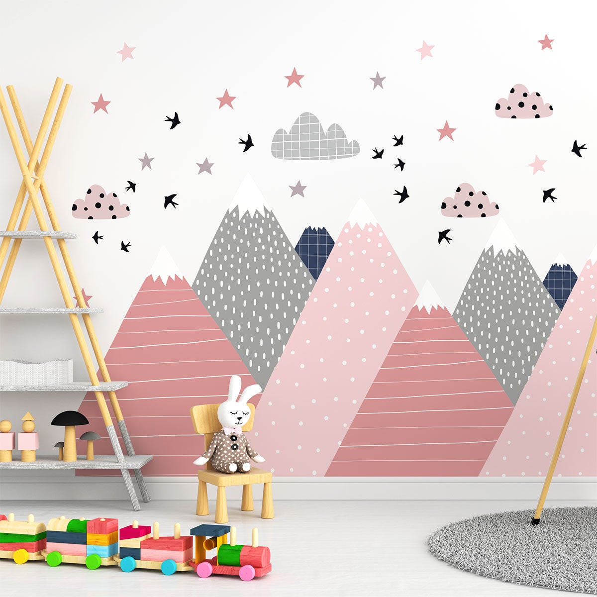 Adesivo bambino di montagna scandinavo marika - Sticker adesivo - adesivi murali - 60x90cm - 8