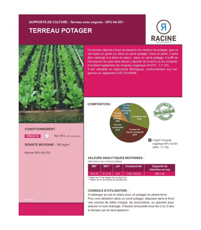 Terreau potager avec engrais organique, sac de 50 l - PRO218 - 4