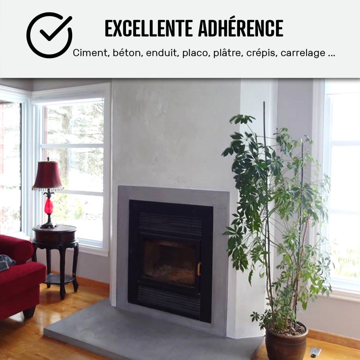Béton Ciré Cheminée en kit complet Figue - 5 m² (en 2 couches) - ARCANE ...