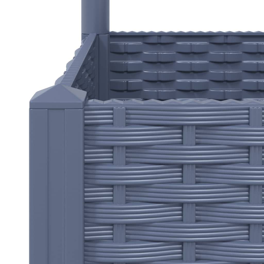 Maison Exclusive - Vaso de jardim com treliça azul-acinzentado 40x40x121,5 cm PP - 7