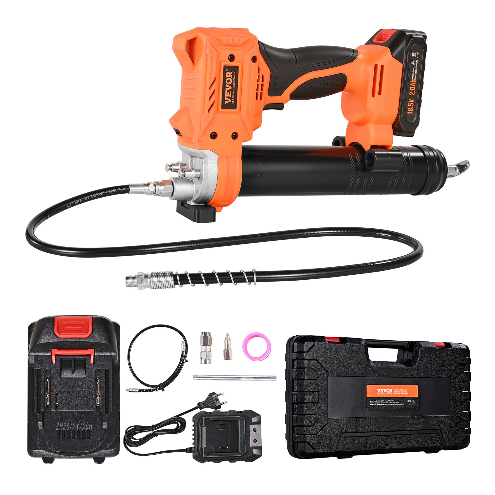 Smarownica akumulatorowa 20 V, 2,0 Ah, jednoręczna, z wężem 90 cm VEVOR