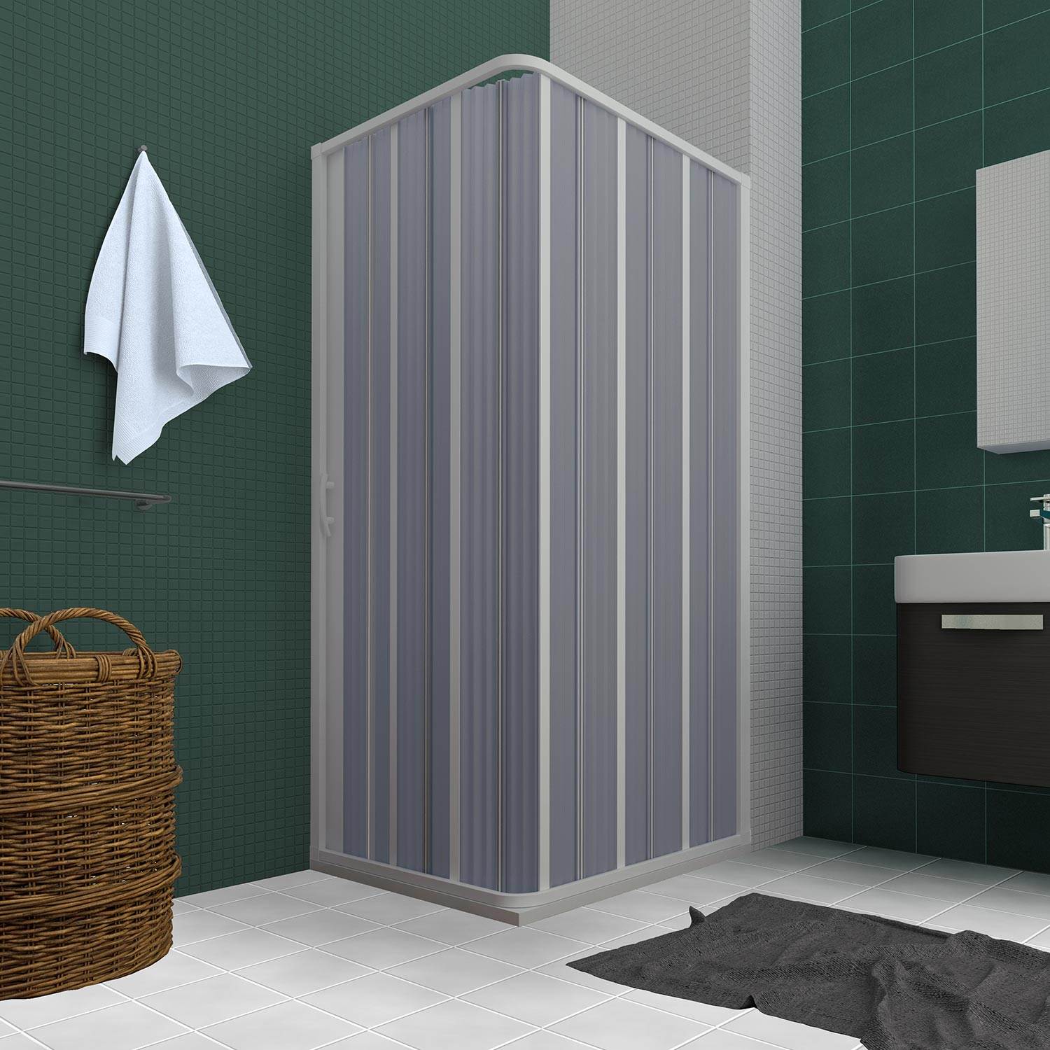 Box Doccia A Soffietto 100x185 Cm - In PVC, Anta Unica, Apertura Laterale, Per Spazi Piccoli - Foto 6