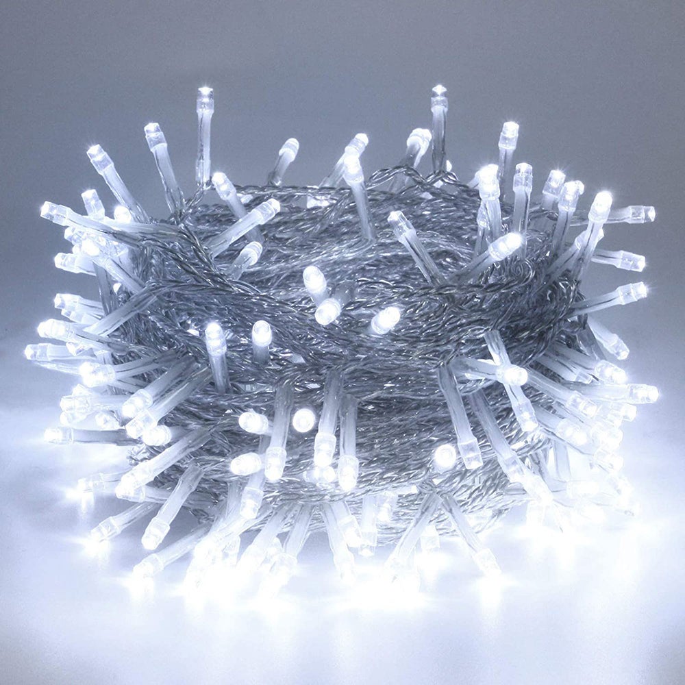 30 m 300 LED Łańcuch świetlny, LED Światło Łańcuch Świąteczny Biały Na zewnątrz Girlanda świetlna Wodoodporna z 8 trybami Dekoracja na imprezy, ogród