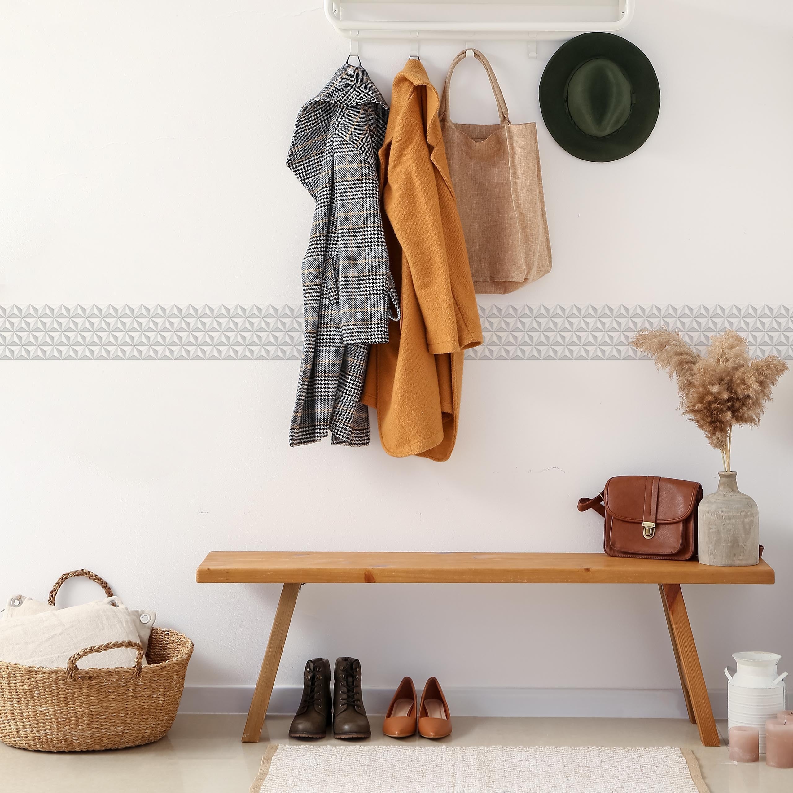 Tira Decorativa Autoadhesiva Para Habitaciones TRIANGLES Efecto 3D 10cm x 300cm - 4