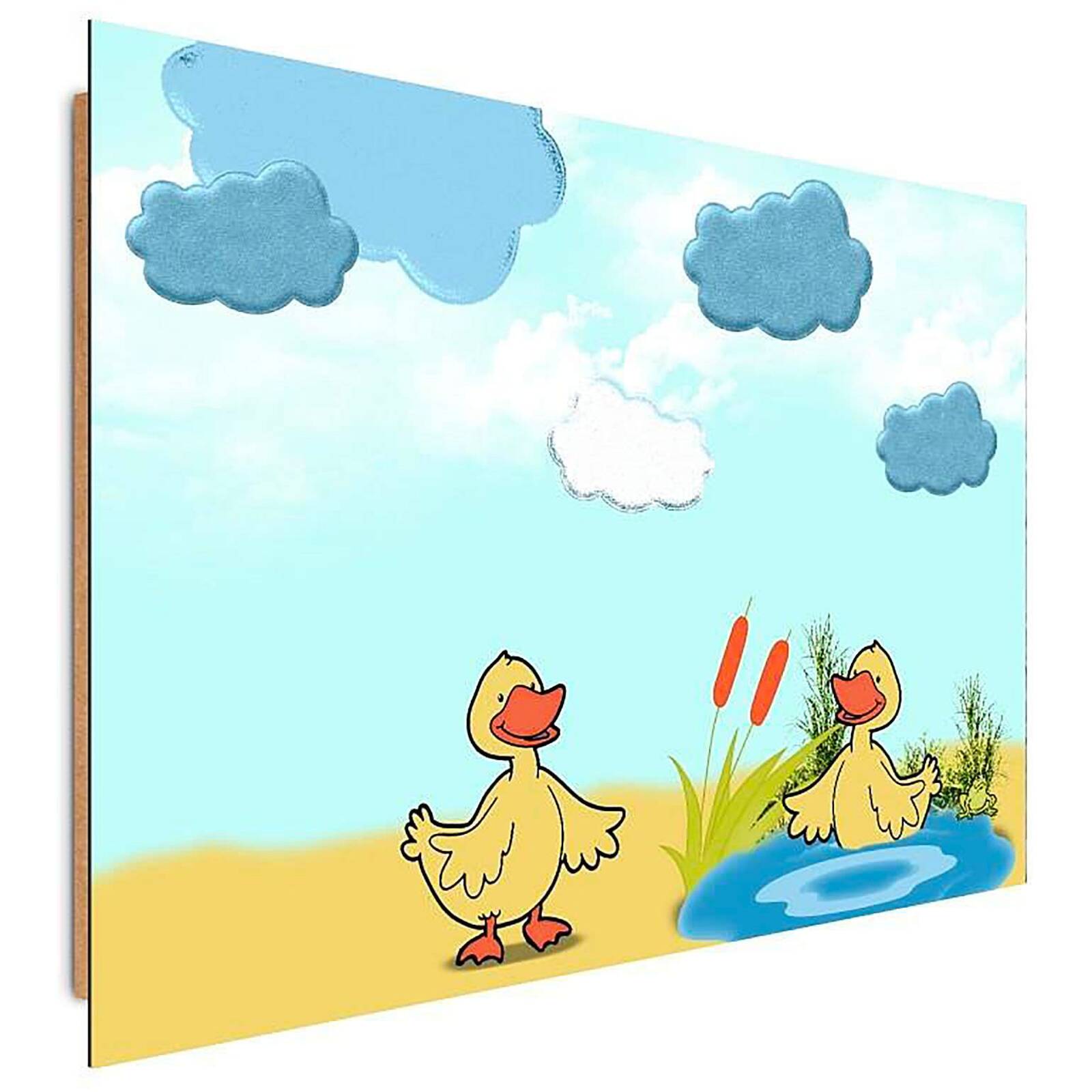 Tableau bois deux canards - 50 x 40 cm - 2
