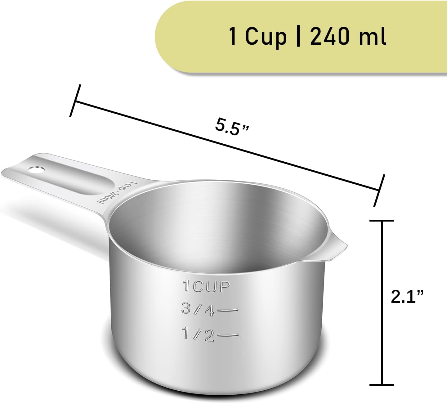 Kitchnexus Misurino In Acciaio Inox, 1,5 L, Per Latte, Latte E E Cappuccino 92958750