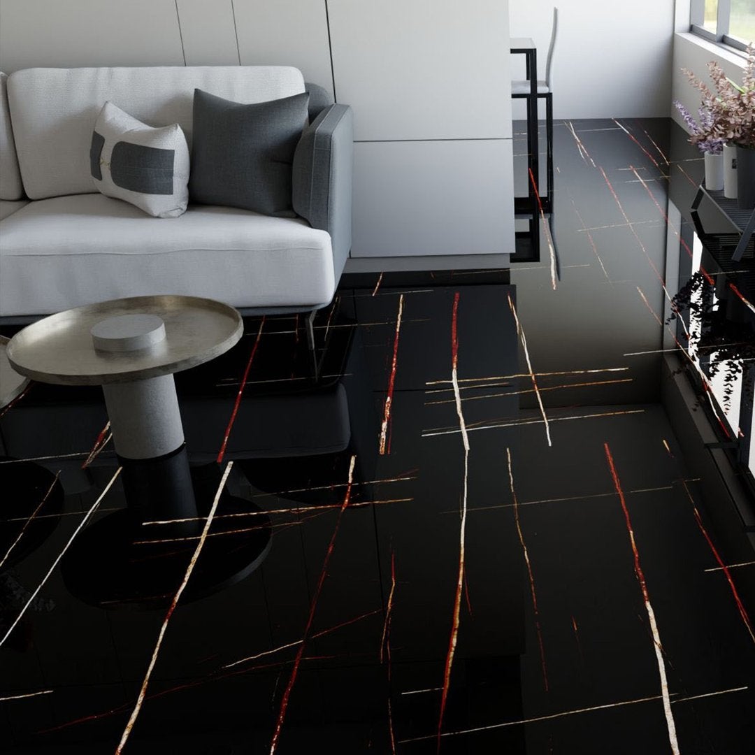 Manhattan Sahara Noir - Marmo Lucido 6 mm - Piastrelle 120x120x0,6 cm 6 mm - MAL 5025 120x120 GLOSSY 6 mm - 4