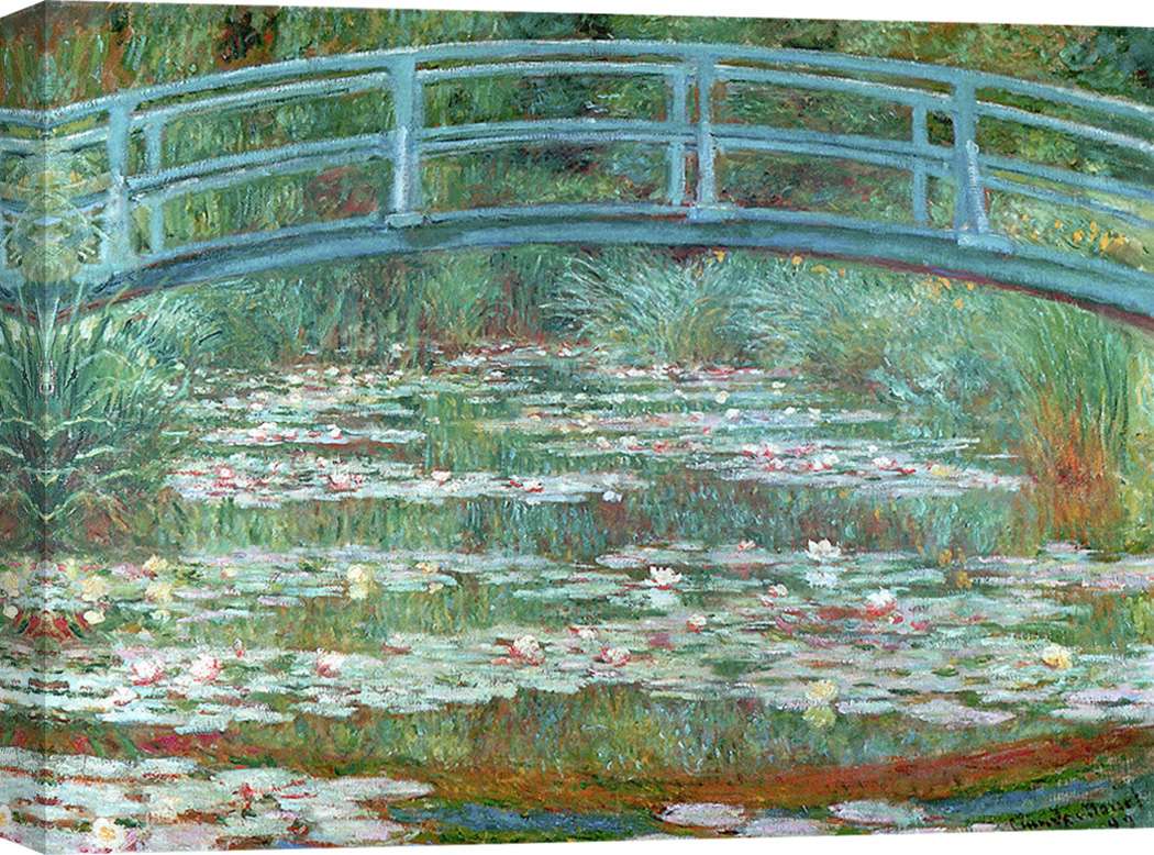 Impression Sur Toile Claude Monet "Marcher Sur Le Niveau De La Fala" - 80x60 Cm, Toile Coton 360g, Châssis Bois