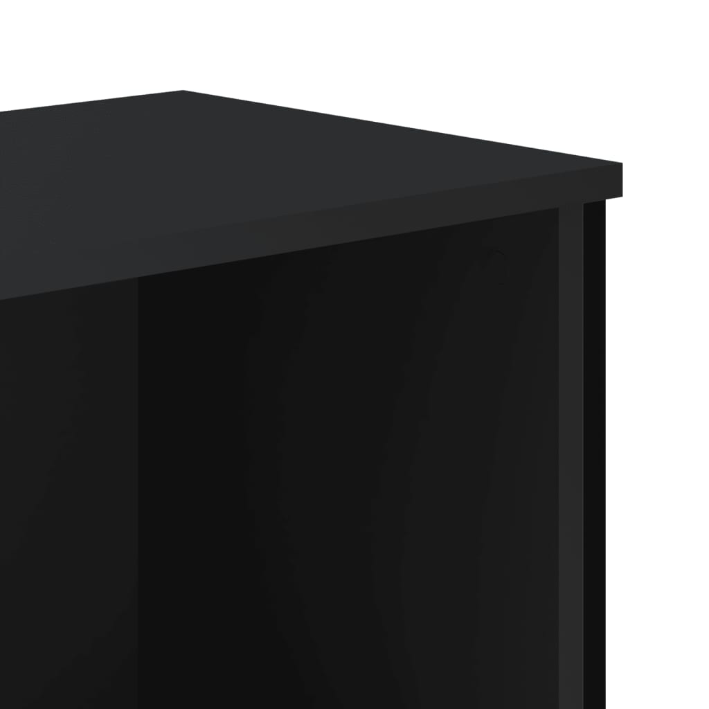 Bibliothèque noir 80x31x106 cm bois d'ingénierie vidaXL - 7