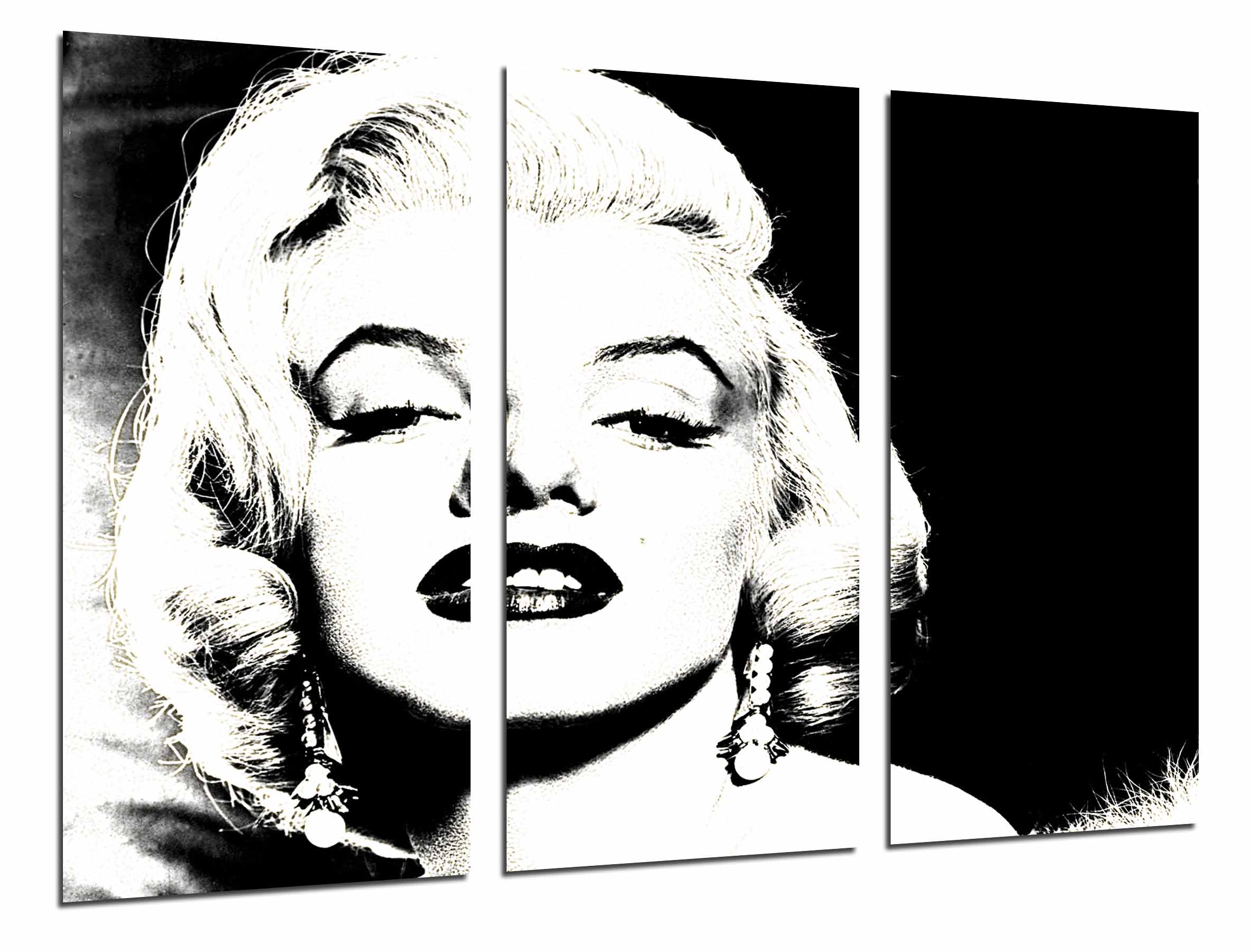 Stampa Su Tela Marilyn Monroe 46x31 Cm, Arte Da Parete Rosa E Bianca, Pronta Da Appendere - 2