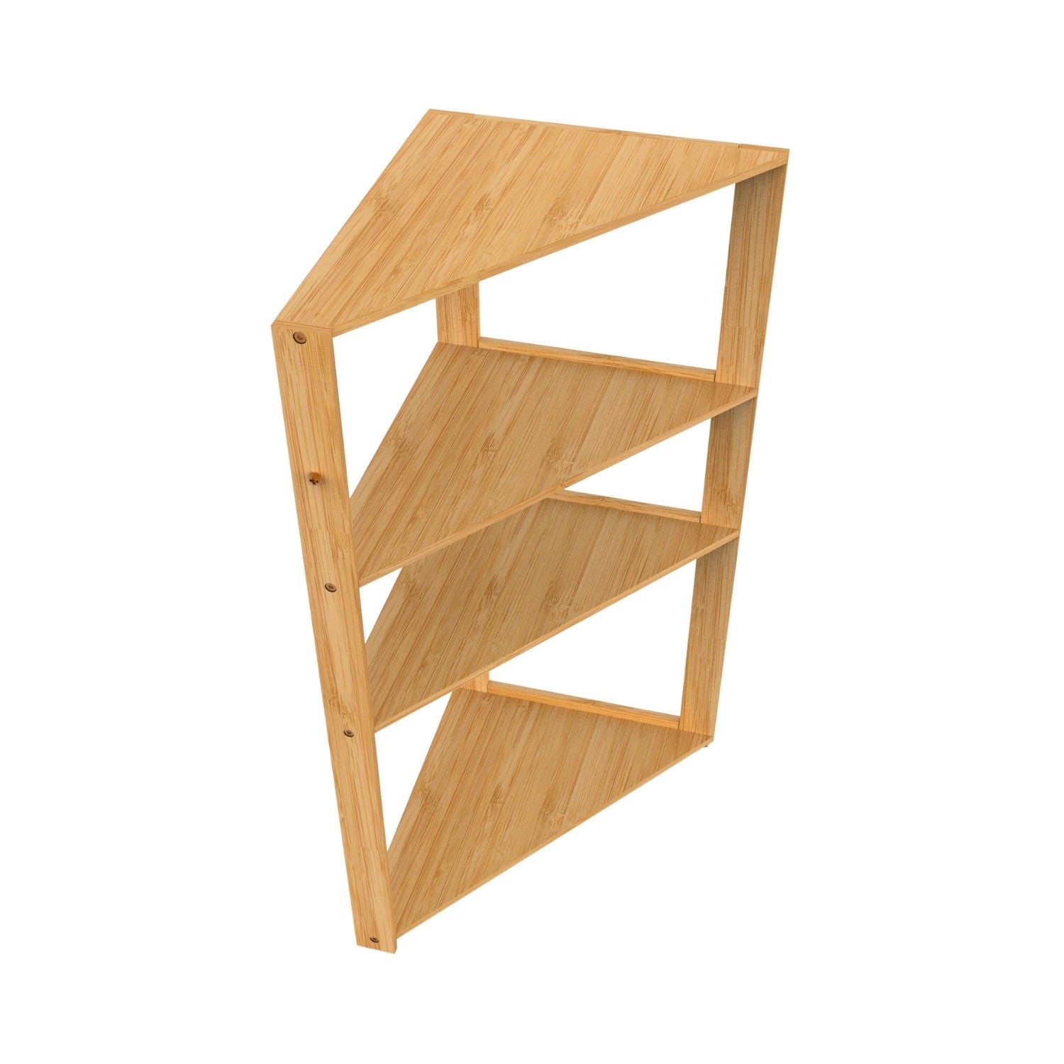 Etagère d'angle en bambou avec 3 niveaux de canopée 80x36,6x33,5cm 7house - 2