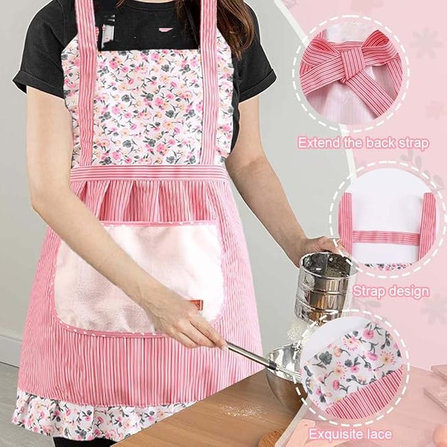 qipuneky 2 Pezzi Grembiule Cucina Donna Cotone E Lino, con Tasca Grembiule per La Pulizia, Regolabile, Adatto per Casa E Cucina, Pulizia qipuneky 2 Pezzi Grembiule Cucina Donna Cotone E Lino, con Tasca Grembiule per La Pulizia, Regolabile, Adatto per Casa E Cucina, Pulizia