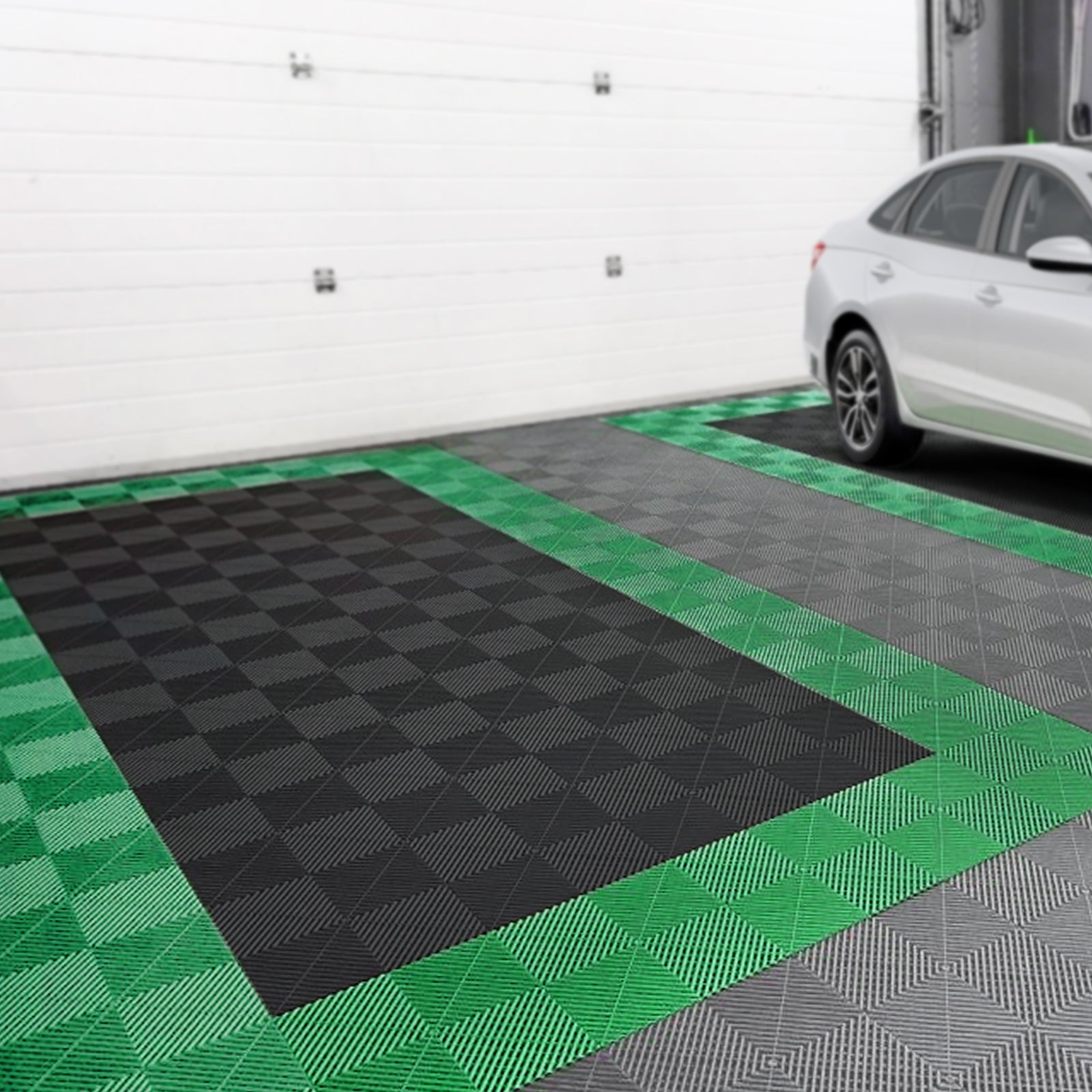 Tapis de drainage emboîtable,VEVOR 310x310 mm,12 pcs,coussin de sol PP antidérapant noir,dalles modulaires pour garage,jardin,cuisine - 8